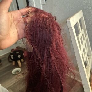 Burgundy human hair lace front